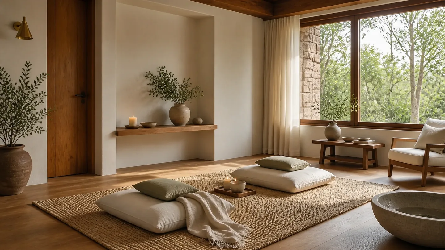 Sunrise sits on the rooftop pavilion, guided meditation and breathwork.